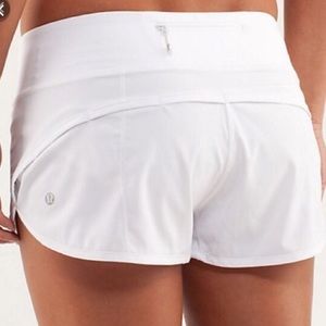 LULULEMON white speed up shorts